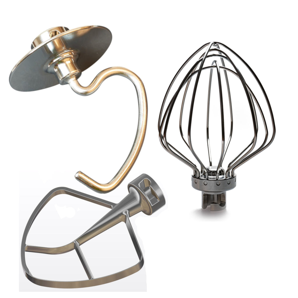 Tschimm Kitchen Royale Set Flachrührer Knethaken und Schneebesen