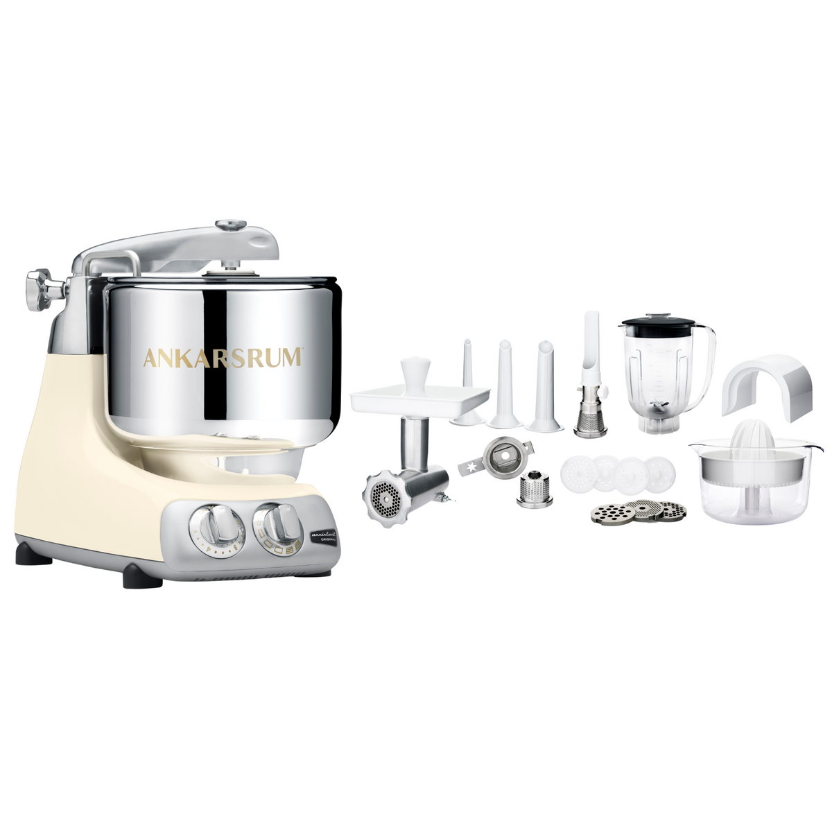 Ankarsrum Küchenmaschine Allrounderset mit Deluxe Zubehörset