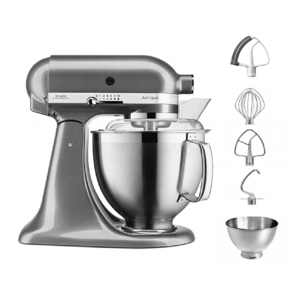 KitchenAid 4,8 L 5KSM185 Artisan Küchenmaschine Flexiset Artisan + Flexirührer