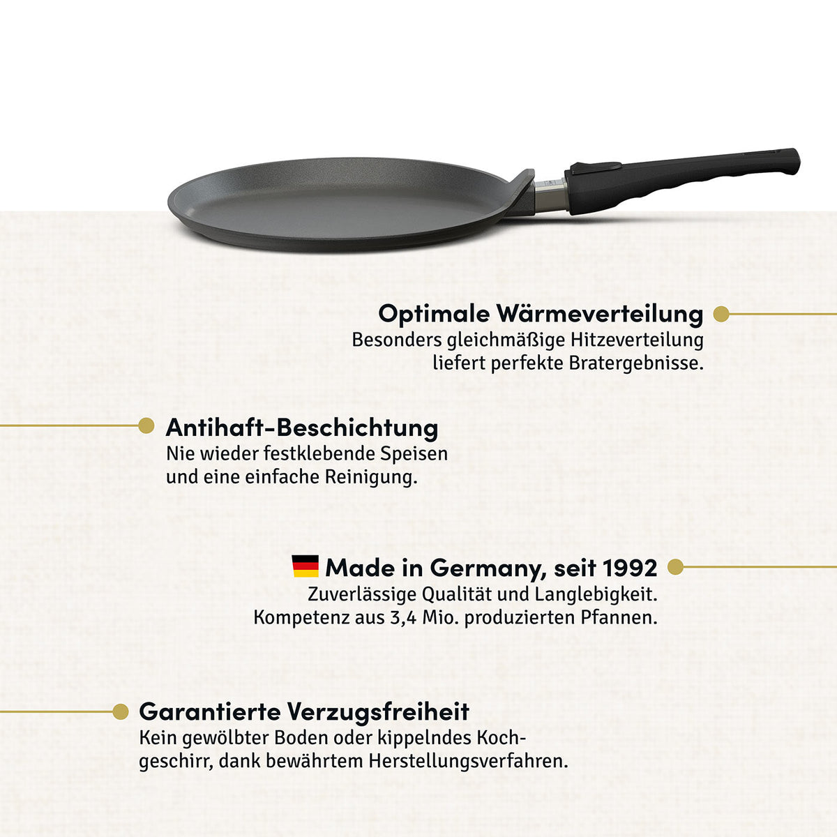 Aluguss Crêpespfanne Flach 28 cm