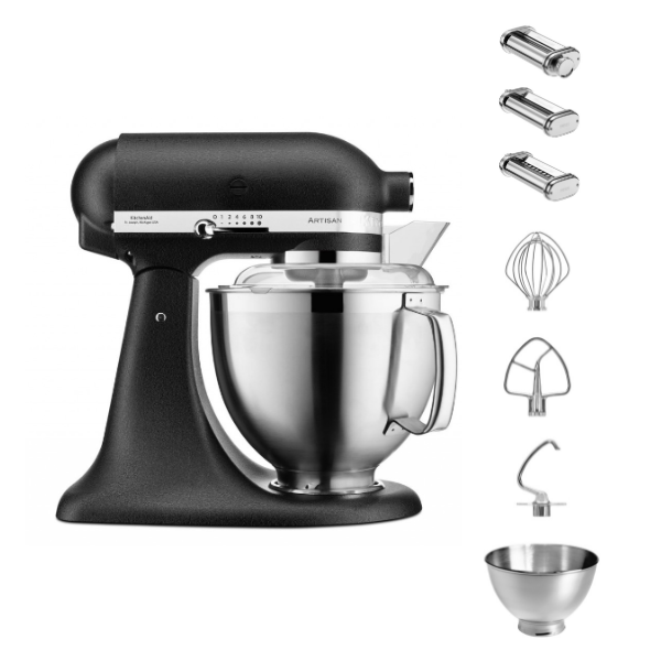 KitchenAid 4,8 L 5KSM185 Artisan Küchenmaschine Pastalover 3er Nudelwalzenset