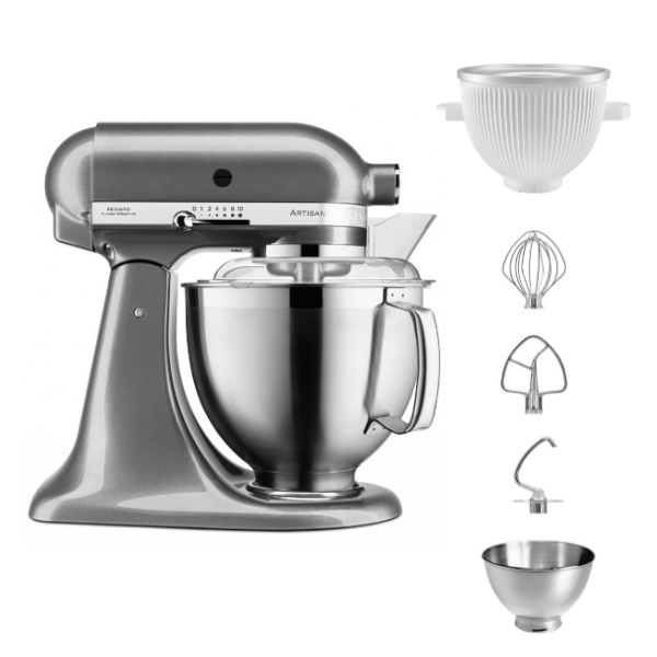 KitchenAid 4,8 L 5KSM185 Artisan Küchenmaschine Icelover Eiszubereiter 5KSMICM