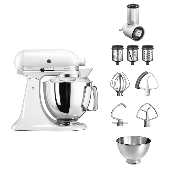 KitchenAid 4,8 L 5KSM175 Artisan Küchenmaschine Beginnerset mit Gemüseschneider