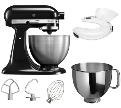 KitchenAid Classic 5K45SS Küchenmaschine 4,3 L Set mit Schüssel und Spritzschutz