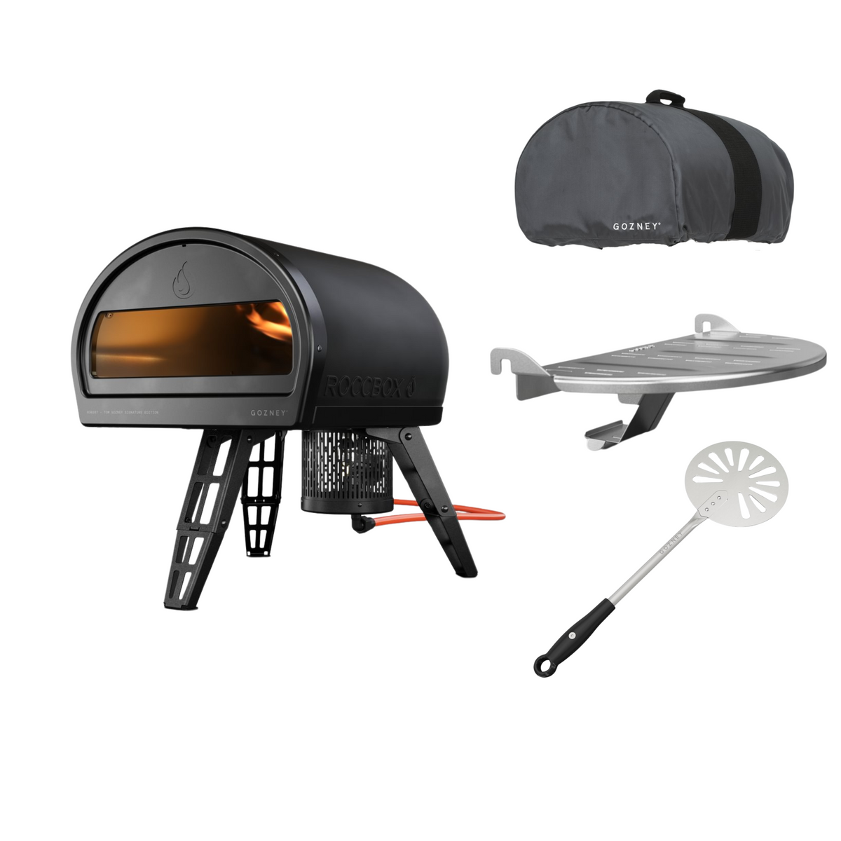 Roccbox Pizzaofen Set mit Abdeckhaube und Zubehör
