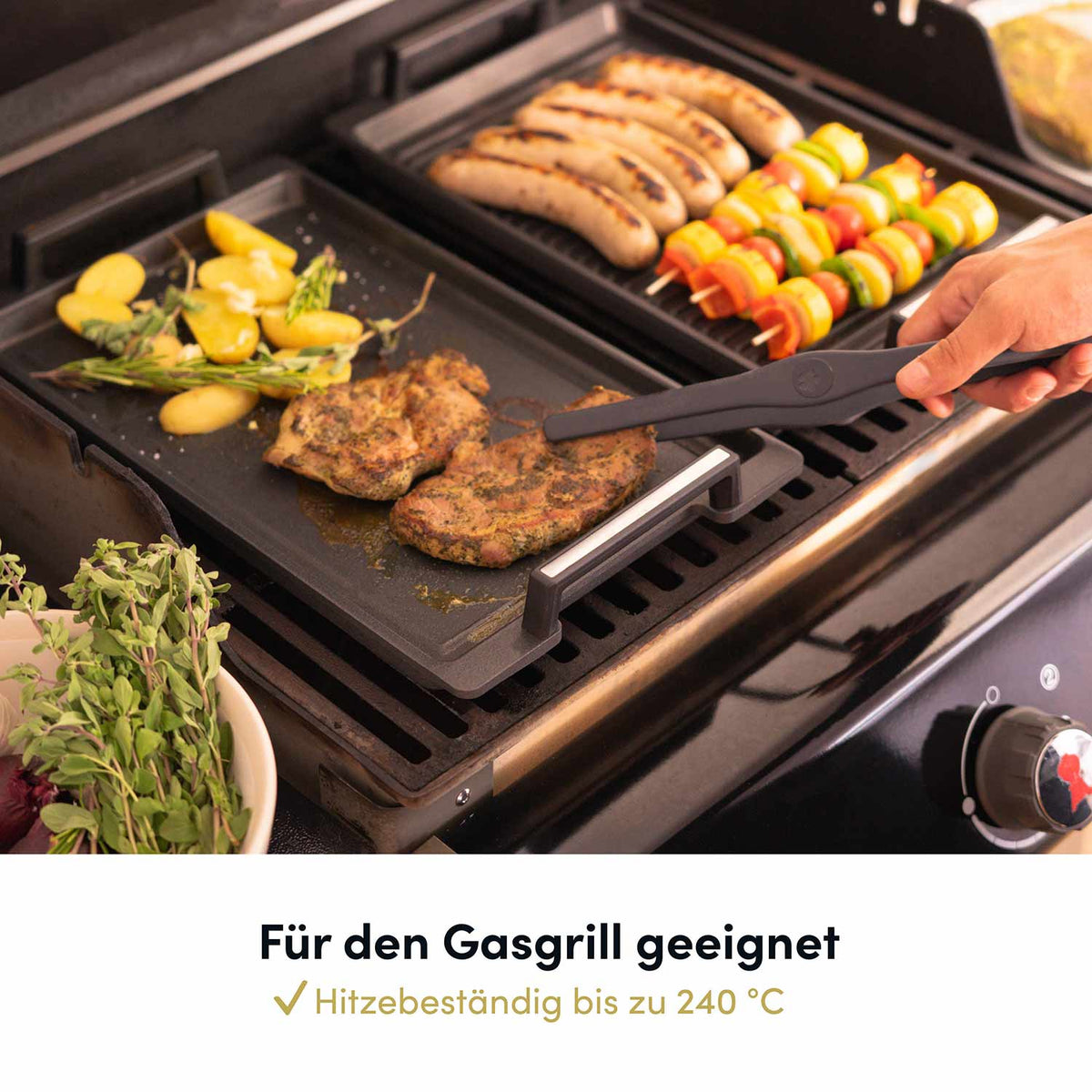 Aluguss Teppanyaki Grillplatte 41x24 cm