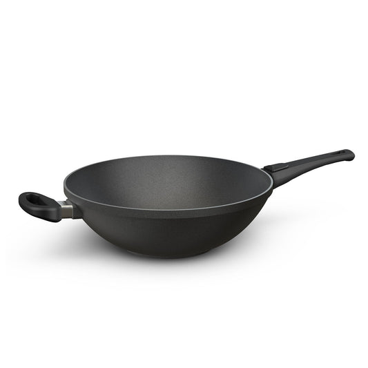 Aluguss Wokpfanne mit abnehmbarem Stiel Ø 32 cm